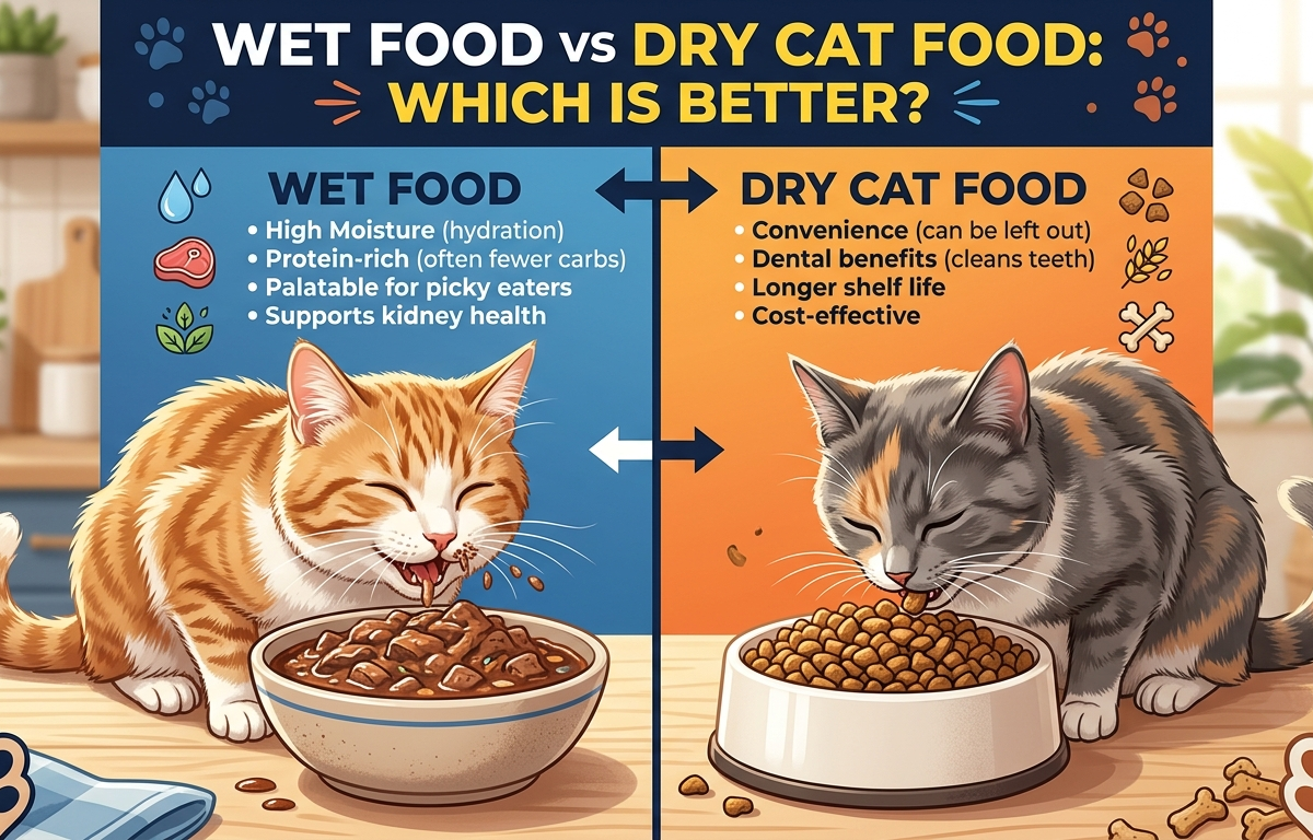 Wet Food vs Dry Cat Food: Which Is Better?