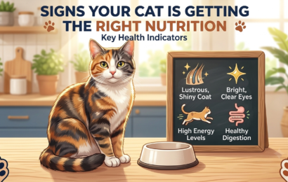 Healthy cat with a shiny coat showing signs of proper nutrition.